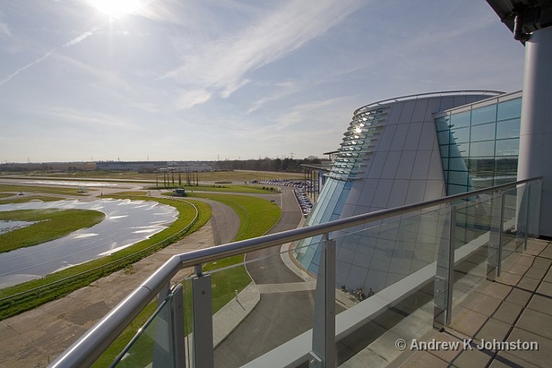 IMG_6511 combined.JPG - View from the Gullwing Restaurant at the Mercedes Experience Centre in Brooklands. It's not often that I can have lunch outside on my birthday in March!